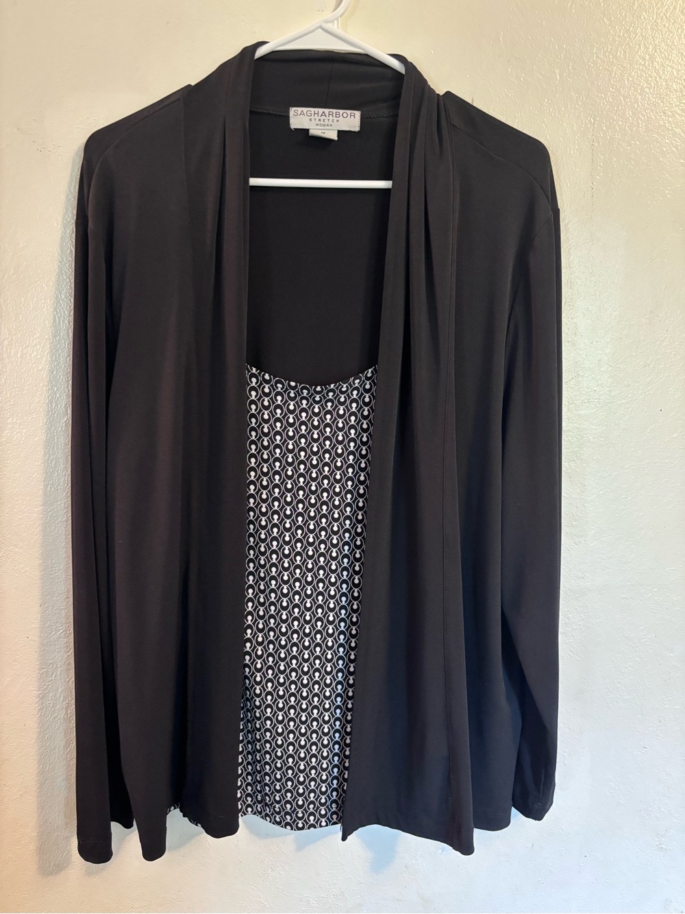 Sag Harbor Black Women's Stretch Top - 1X